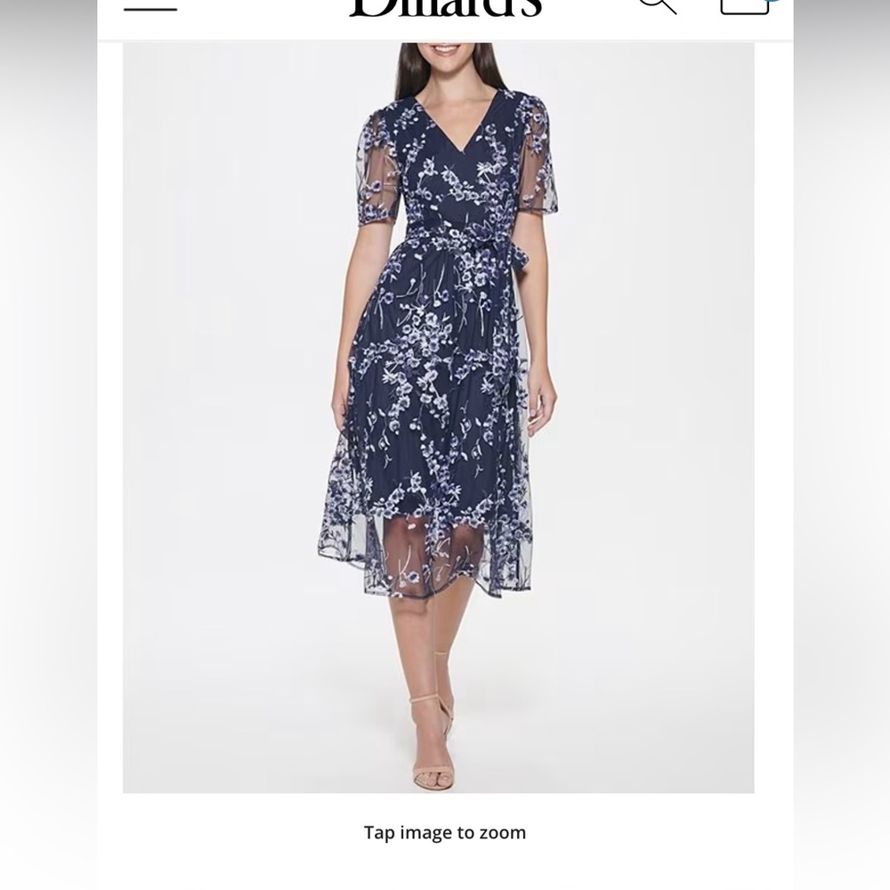 Embroidered floral v-neck dress